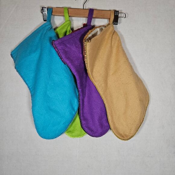 Christmas Stocking Bundle Velvet Felt Sequin bundle of 4 - Picture 5 of 6